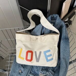 "LOVE” canvas tote! NEW STYLE! NWT